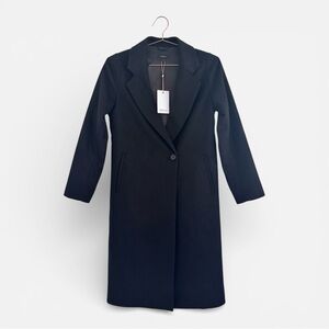 Quince Italian Wool Classic Coat Black NWT Size Extra Small (XS)